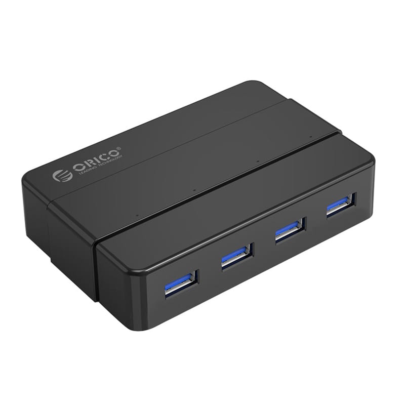 orico-4-port-usb-hub-|-4x-usb3.0-|-with-additional-power-supply---black-1-image