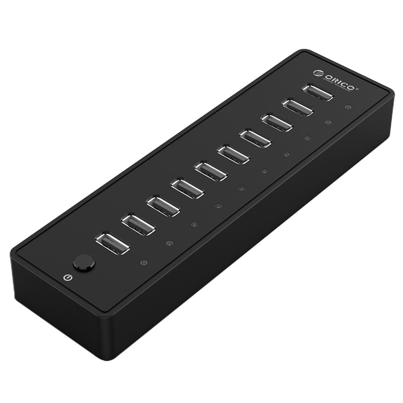 orico-10-port-30w-additional-power-usb2.0-hub---black-1-image