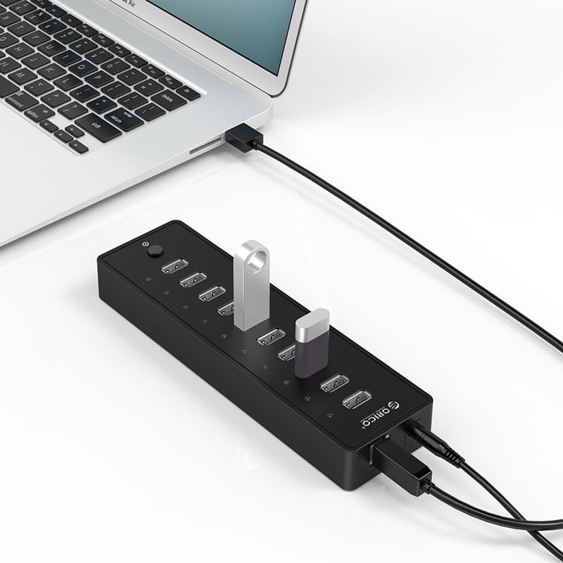 orico-10-port-30w-additional-power-usb2.0-hub---black-2-image