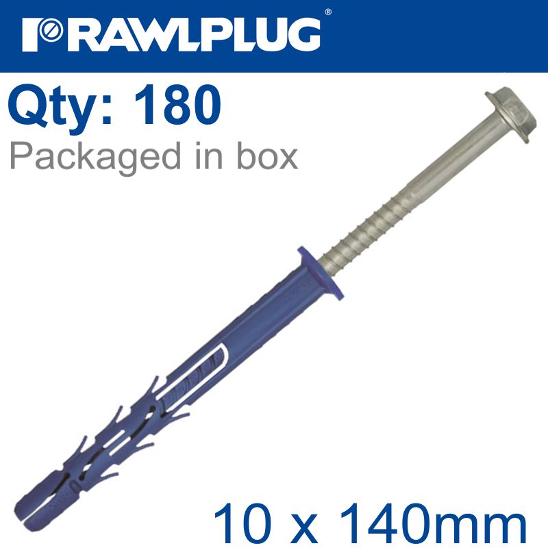 rawlplug-nyl-frame-fixing-zp-+-collar-hex-screw-10mmx140mm-x180--box-raw-r-ff1-n-10k140-m-1