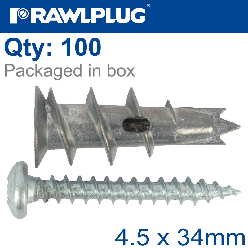 rawlplug-self-drill-plasterboard-with-screw-100-psc-per-tub-raw-r-sl1-dra02+4534-1