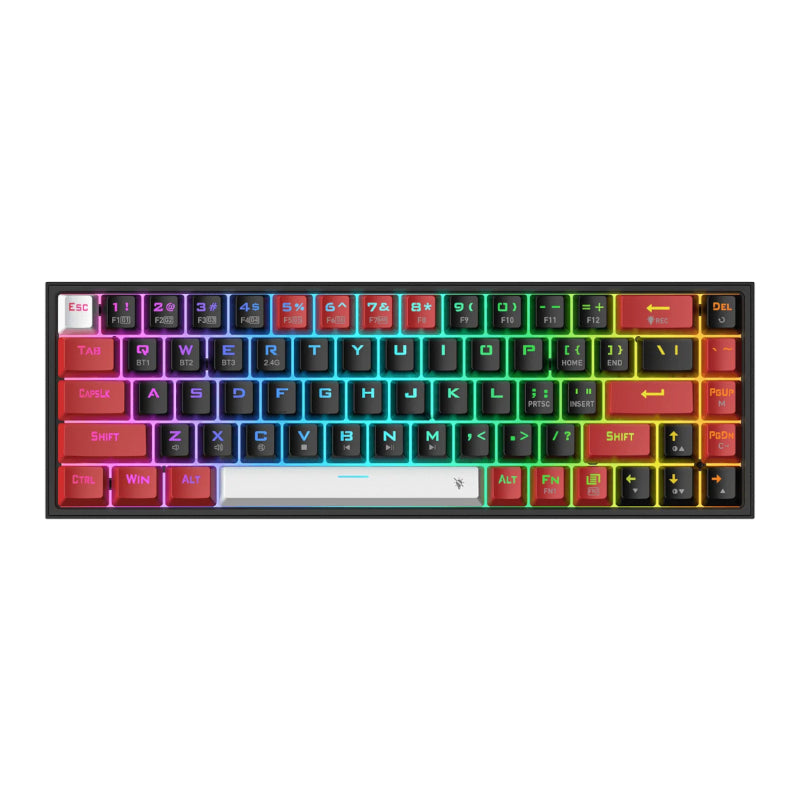 redragon-castor-pro-68key-wireless-red|black|white-keycap-bluetooth-rgb-red-switch---black|red-1-image