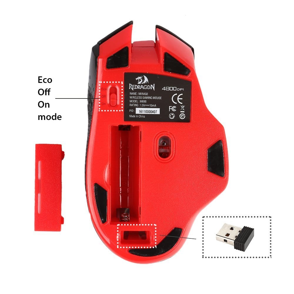 redragon-mirage-4800dpi-wireless-gaming-mouse---black-2-image