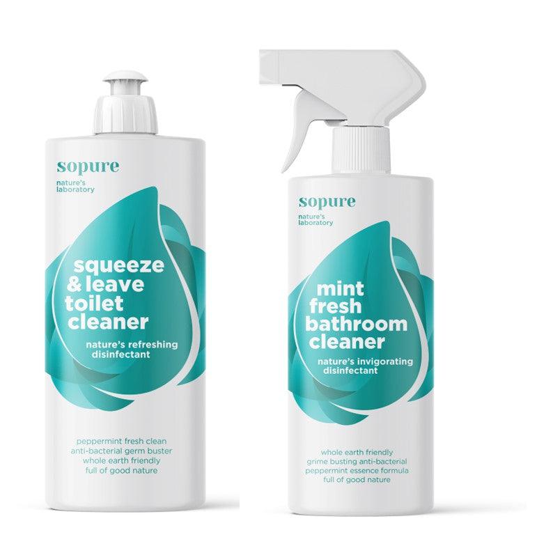 SoPure Bathroom Pack (1 x SoPure„¢ Squeeze & Leave Toilet Cleaner 500ML and 1 x Mint Fresh Bathroom Cleaner 500ml) - 4aKid