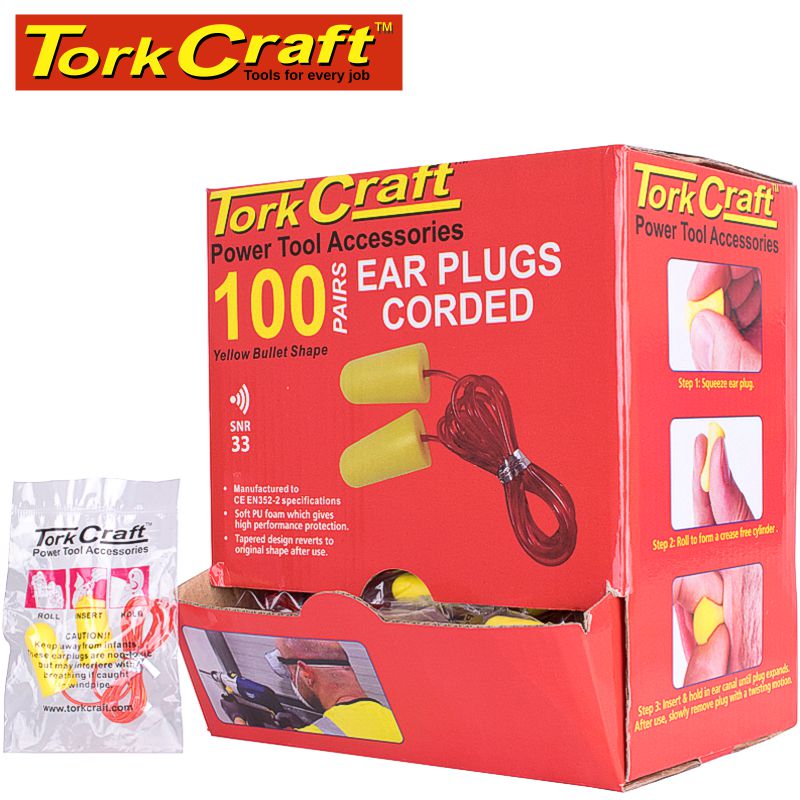 tork-craft-ear-plug-corded-1pr-poly-bag-100-pr-per-box-bullet-shape-yellow-tcep2000-1