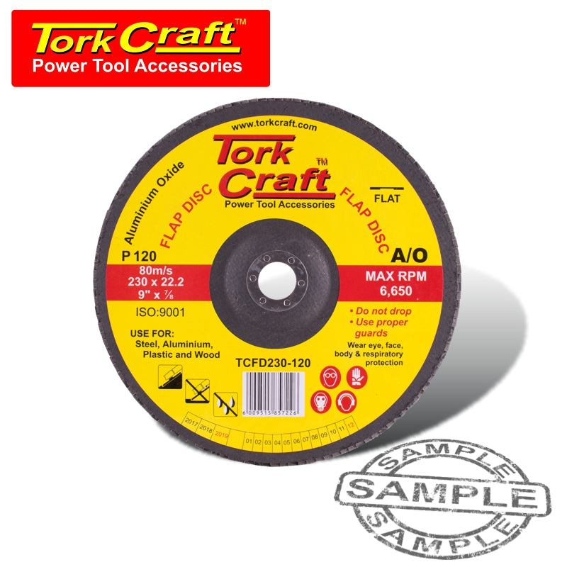 tork-craft-flap-sanding-disc-230mm-120grit-a/o-tcfd230-120-1