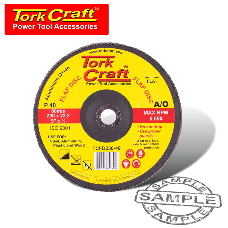tork-craft-flap-sanding-disc-230mm-40grit-a/o-tcfd230-40-1