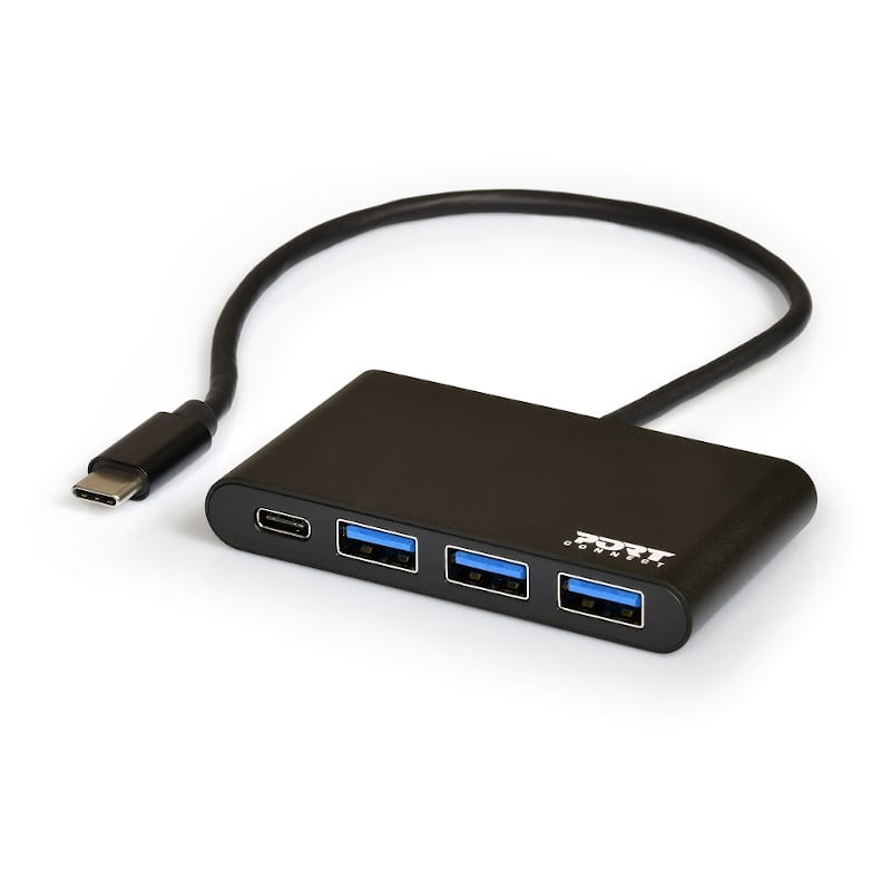 port-usb-type-c-to-3-x-usb3.0-and-1-x-type-c-pd-30cm-4-port-hub---black-1-image