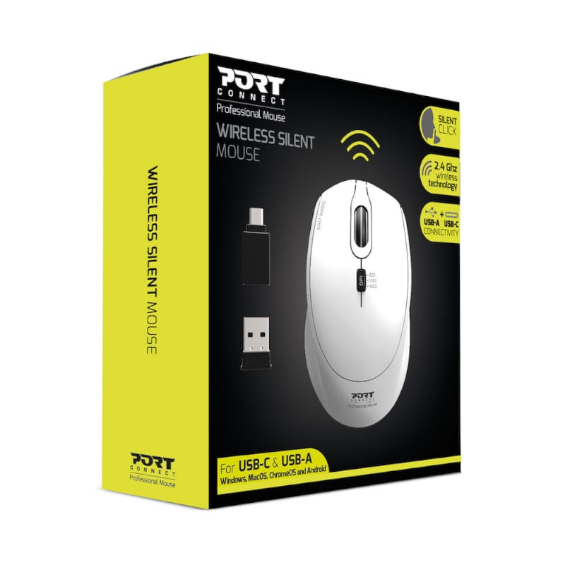 port-wireless-silent-3600dpi-3-button-usb-and-type-c-dongle-mouse---white-4-image