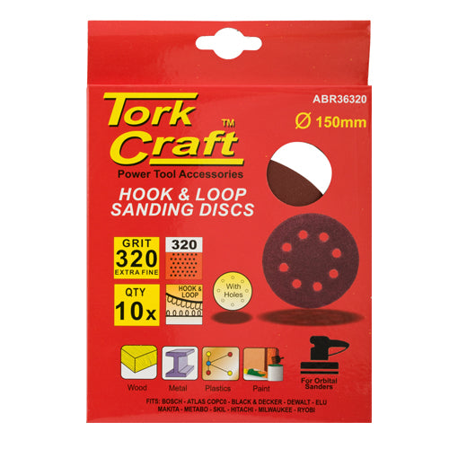 tork-craft-sanding-disc-150mm-320-grit-with-holes-10/pk-hook-and-loop-abr36320-3