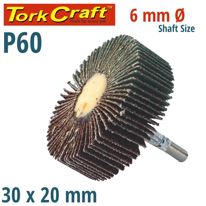 tork-craft-flap-wheel-30-x-20-x-6mm-shaft-60-grit-per-each-(90-per-box)-abrf302060-1