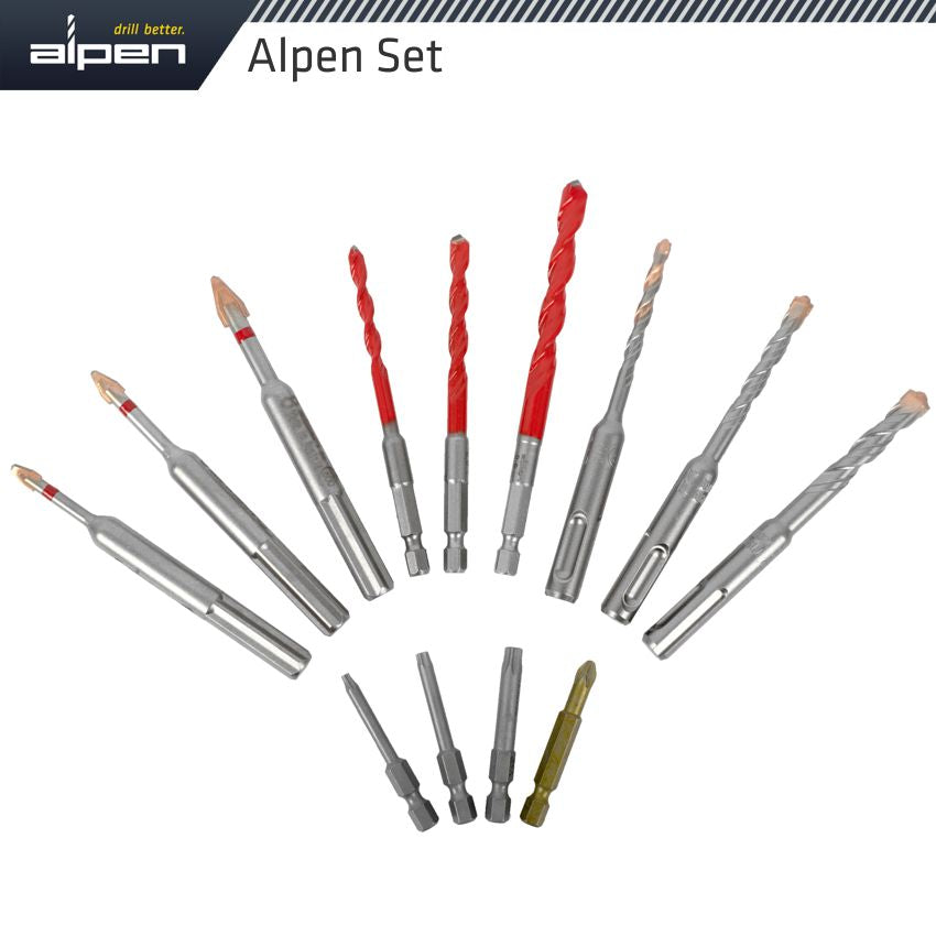 alpen-drill-screwset-kit-13-13-pcs-c-prot,multi-6-kant,sds-plus-f4-,4-bits-alp303213-3