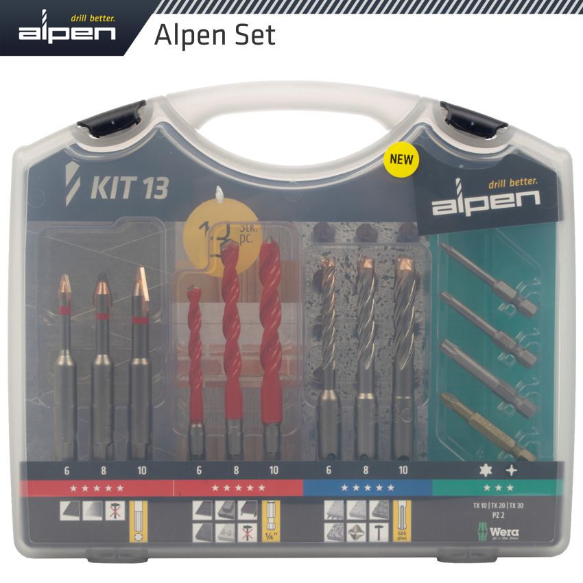 alpen-drill-screwset-kit-13-13-pcs-c-prot,multi-6-kant,sds-plus-force-x4-bit-alp303513-4