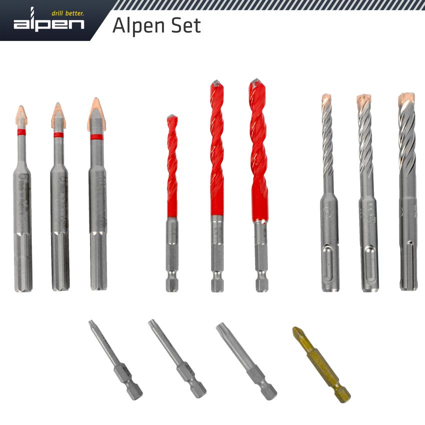 alpen-drill-screwset-kit-13-13-pcs-c-prot,multi-6-kant,sds-plus-force-x4-bit-alp303513-1