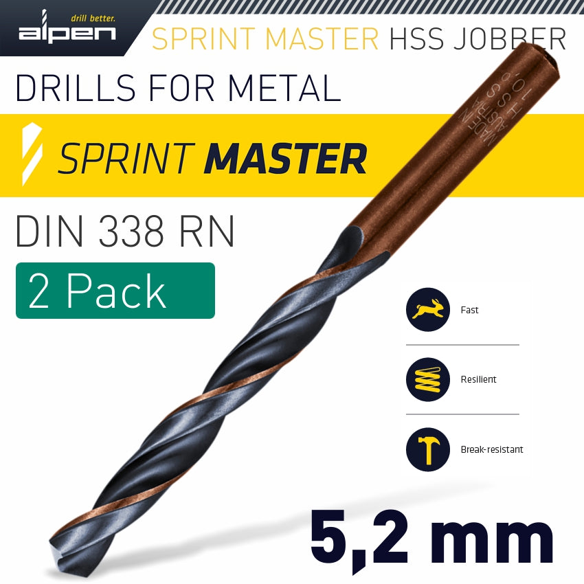 alpen-alpen-sprint-master-din-338-5.2mm-2/pack-alp6180052-1