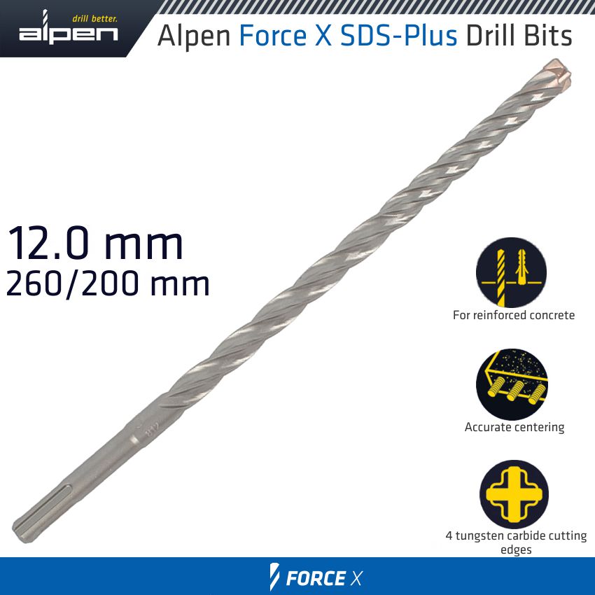 alpen-force-x-12.0-x-260/200--sds-plus-drill-bit-x4-cutting-edges---bulk-alp765012-1