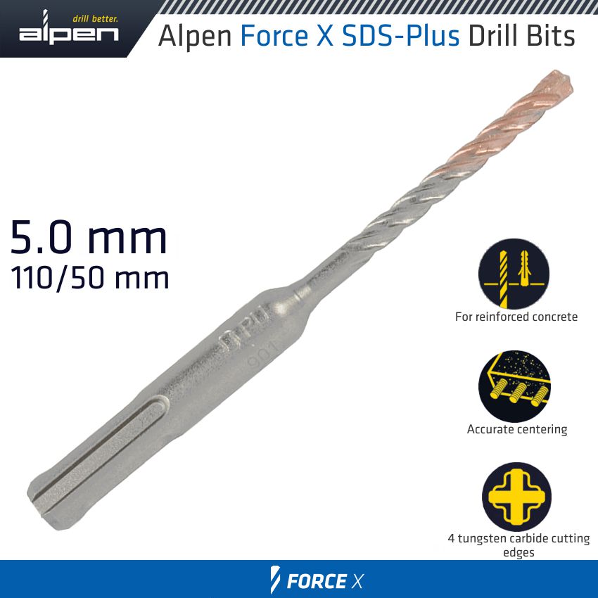 alpen-force-x-5.0-x-110/050-sds-plus-drill-bit-x4-cutting-edges-alp805005-1