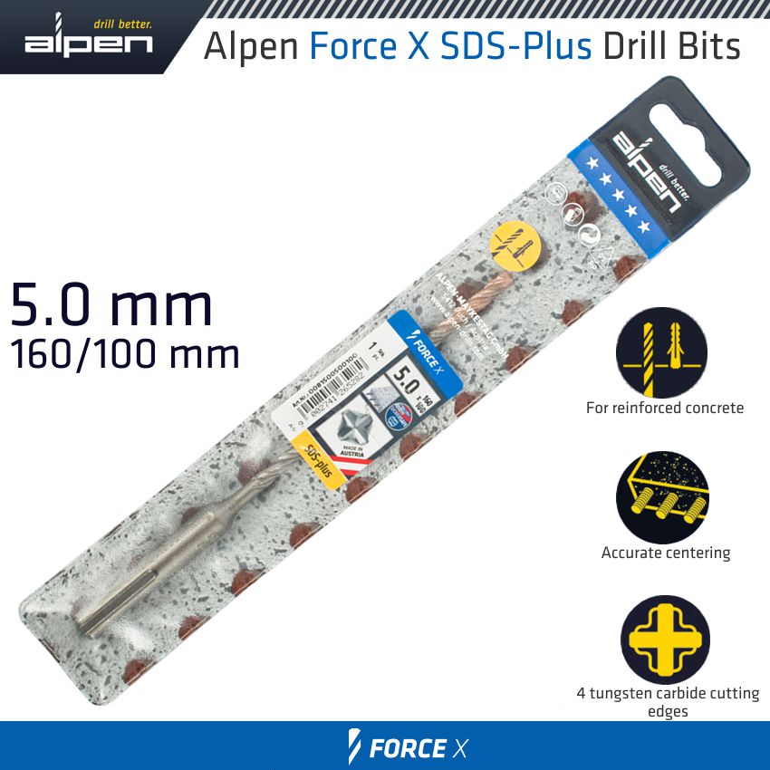 alpen-force-x-5.0-x-160/100-sds-plus-drill-bit-x4-cutting-edges-alp815005-3