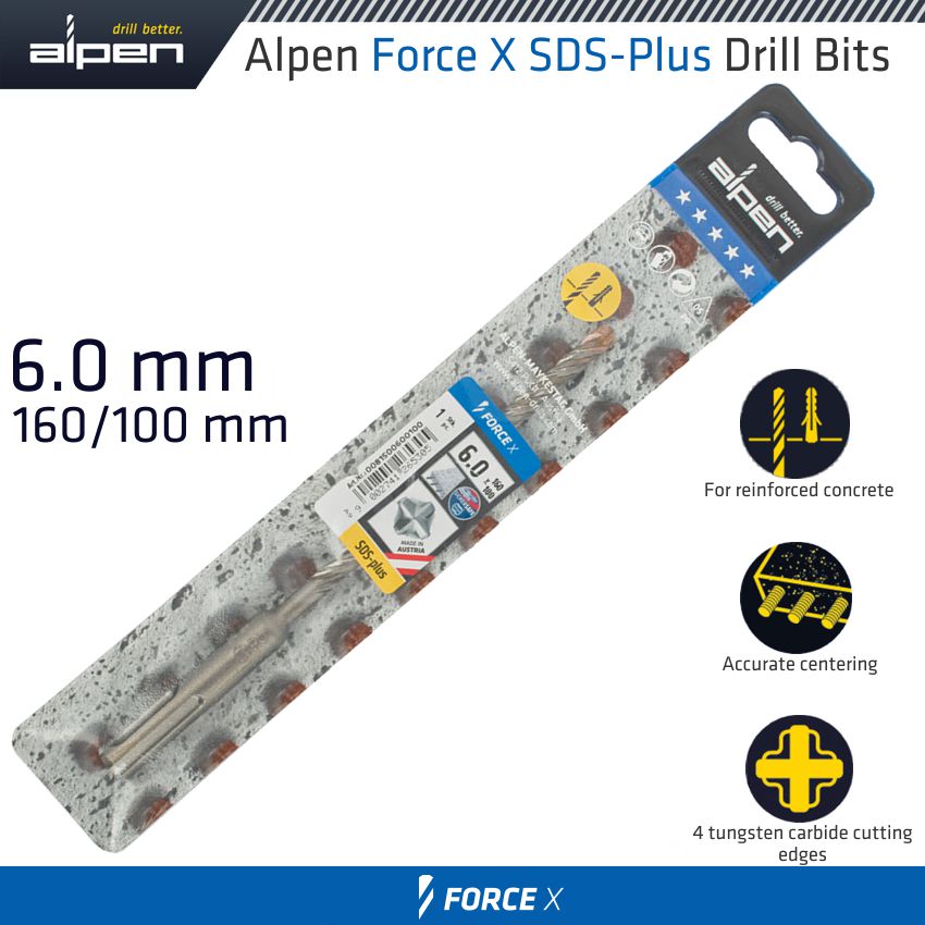 alpen-force-x-6.0-x-160/100-sds-plus-drill-bit-x4-cutting-edges-alp815006-3