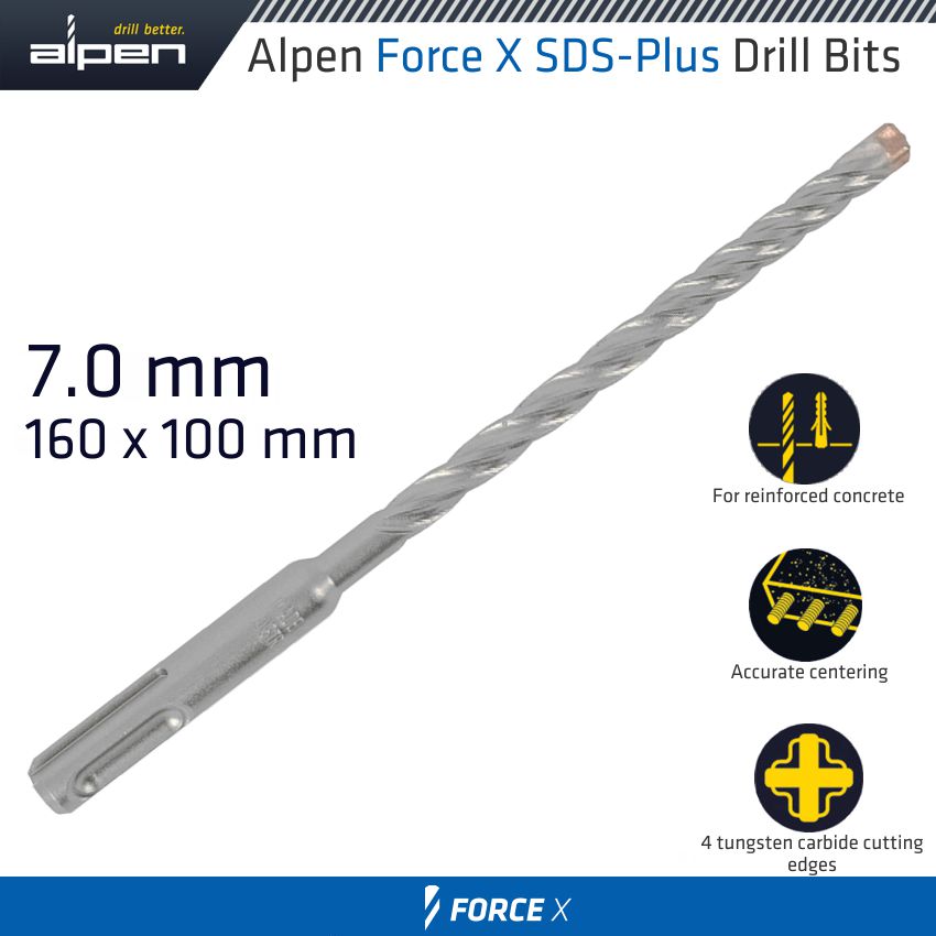 alpen-force-x-7.0-x-160/100-sds-plus-drill-bit-x4-cutting-edges-alp815007-1