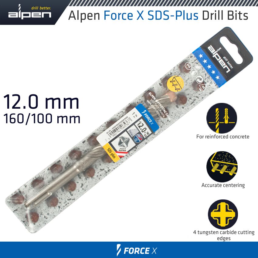 alpen-force-x-12.0-x-160/100--sds-plus-drill-bit-x4-cutting-edges-alp815012-3