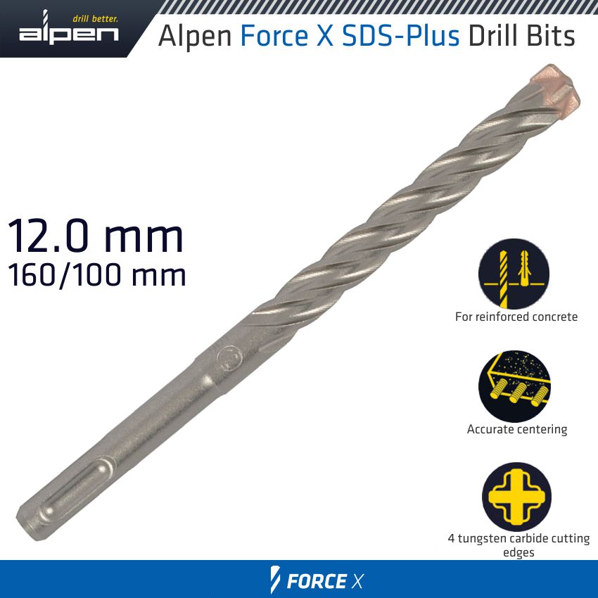 alpen-force-x-12.0-x-160/100--sds-plus-drill-bit-x4-cutting-edges-alp815012-1