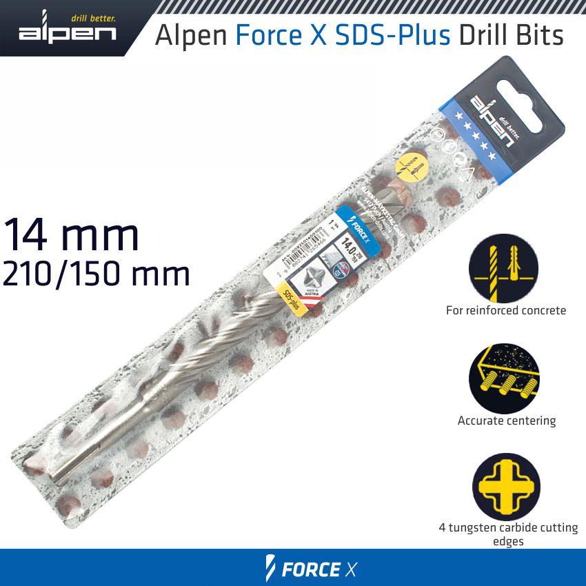 alpen-force-x-14.0-x-210/150--sds-plus-drill-bit-x4-cutting-edges-alp825014-1