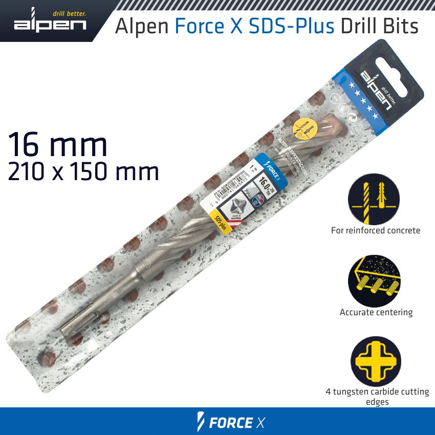 alpen-force-x-16.0-x-210/150--sds-plus-drill-bit-x4-cutting-edges-alp825016-3