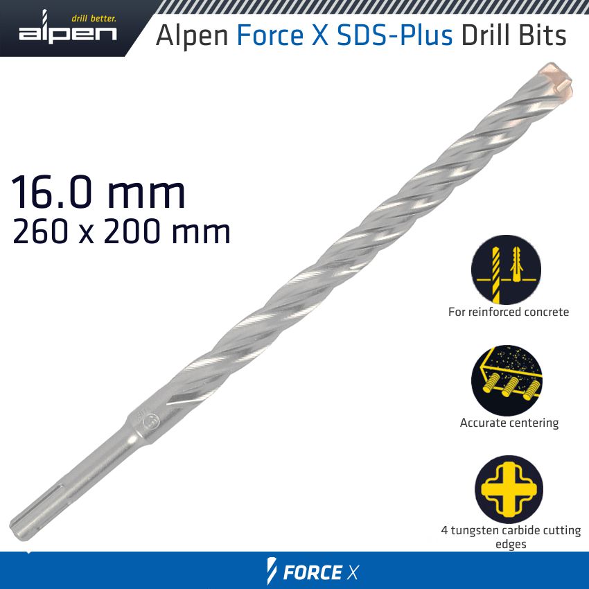 alpen-force-x-16.0-x-260/200--sds-plus-drill-bit-x4-cutting-edges-alp835016-1