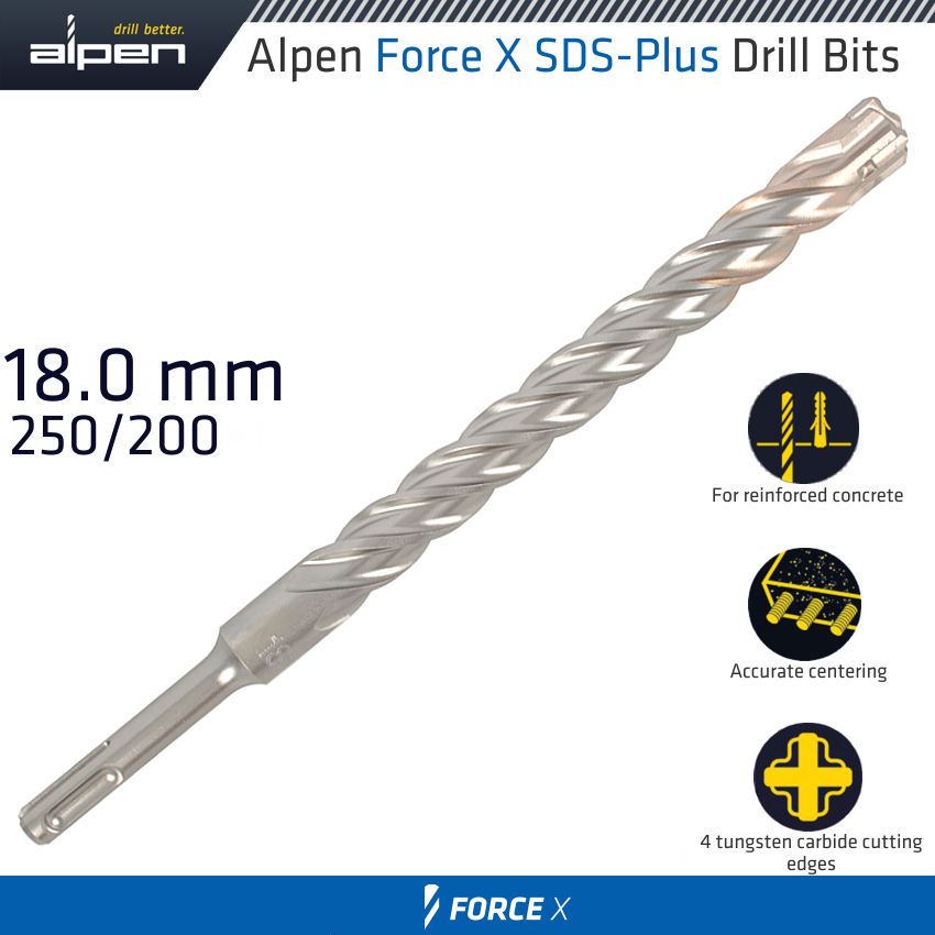 alpen-force-x-18.0-x-250/200--sds-plus-drill-bit-x4-cutting-edges-alp835018-3