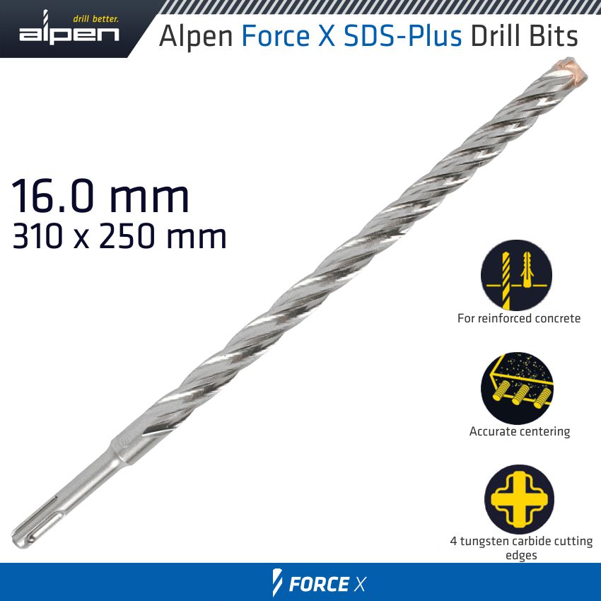 alpen-force-x-16.0-x-310/250--sds-plus-drill-bit-x4-cutting-edges-alp845016-1