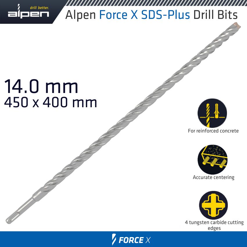 alpen-force-x-14.0-x-450/400--sds-plus-drill-bit-x4-cutting-edges-alp875014-2