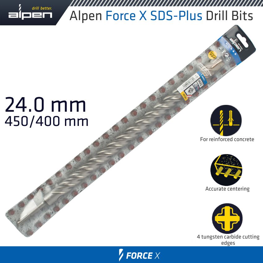 alpen-force-x-24.0-x-450/400--sds-plus-drill-bit-x4-cutting-edges-alp875024-3