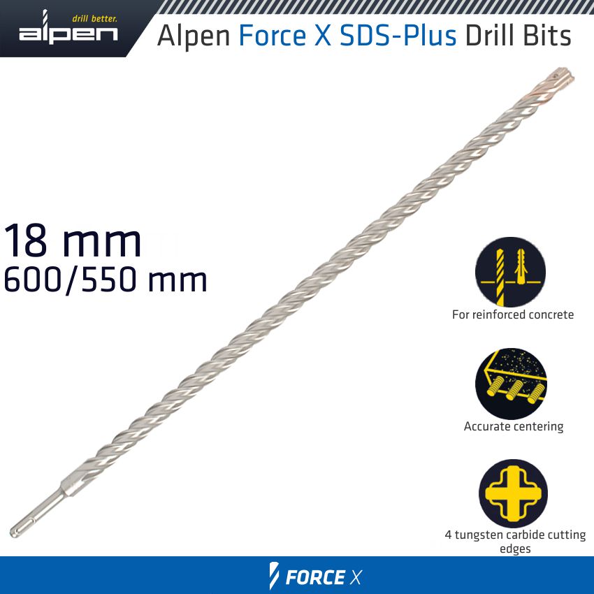 alpen-force-x-18.0-x-600/550--sds-plus-drill-bit-x4-cutting-edges-alp905018-3