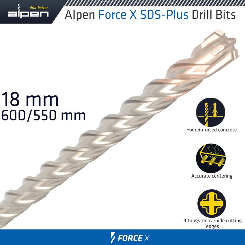 alpen-force-x-18.0-x-600/550--sds-plus-drill-bit-x4-cutting-edges-alp905018-4