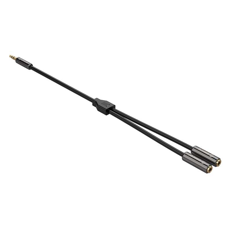 orico-splitter-aux-1-x-3.5mm-(male)-to-2-x-3.5mm-(female)-25cm-gold-plated---black-3-image