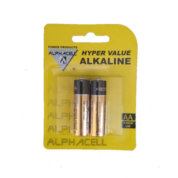 Alphacell Alkaline Hyper Value Battery - Size AA 2pc