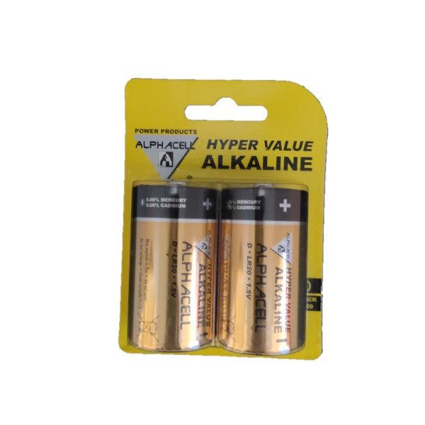 Alphacell Alkaline Hyper Value Battery - Size D 2pc