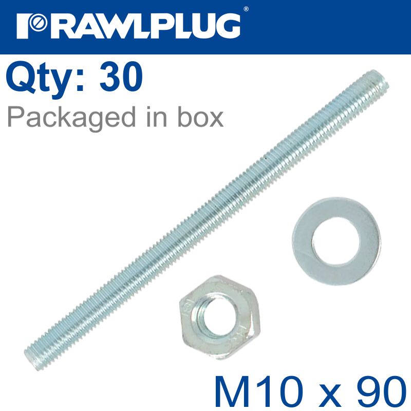 rawlplug-stud-m-10-x-90-x30-per-box-8.8-hdg-with-nuts-and-washers-chl-r-studs-10090-hdg-1