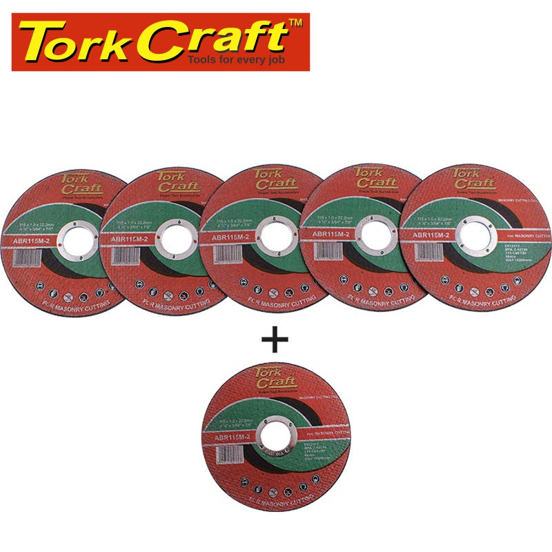 tork-craft-5-+-1-free-cutting-disc-for-masonry-115-x-1.0-x-22.2mm-combo-109-1