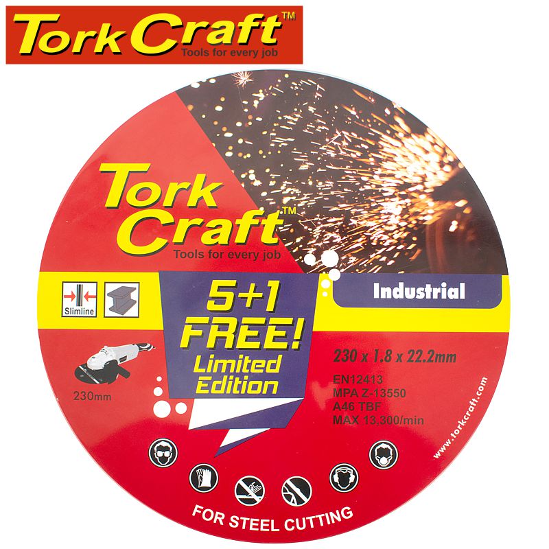 tork-craft-5+-1-cutting-disc-ind.-metal-230-x-1.8-x-22.2-mm-tin-case-combo-160-2