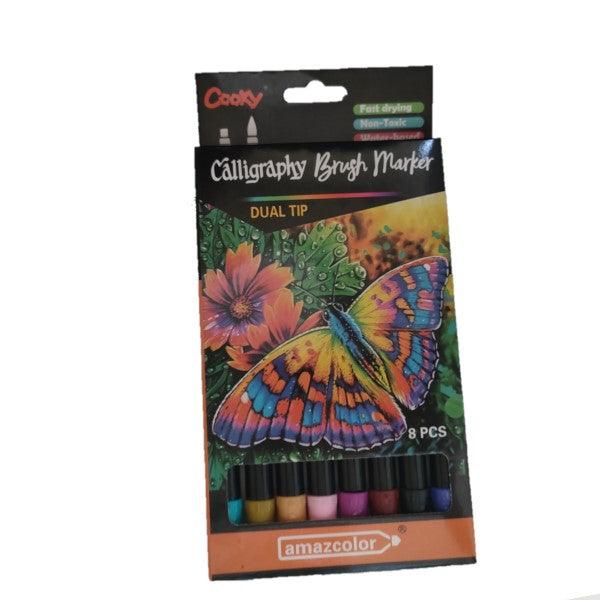Calligraphy Brush Marker 8pc