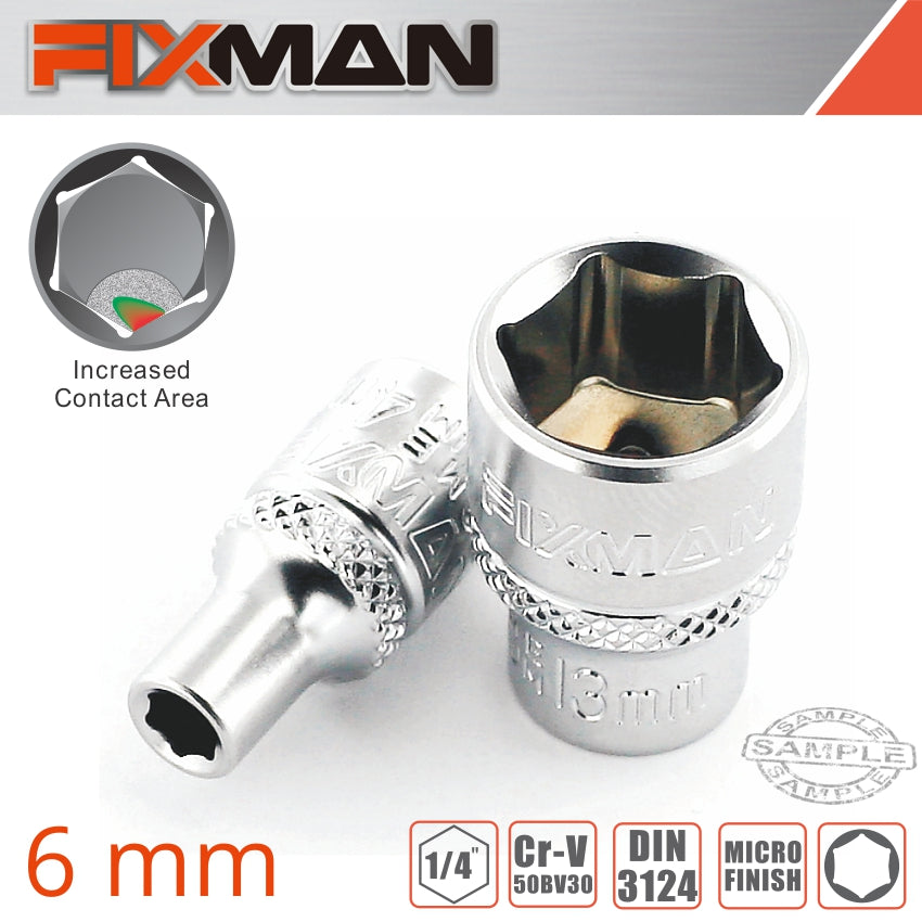 fixman-fixman-1/4'-drive-hex-socket-6mm-fix-h0105m-1