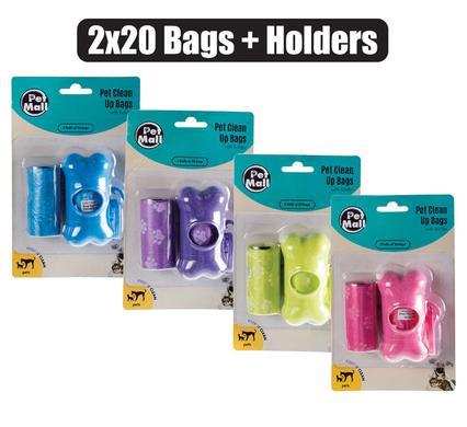 image-SA-LOT-Pet-dog-clean-up-bags+holder-2x20's-Green_072-020267-Green