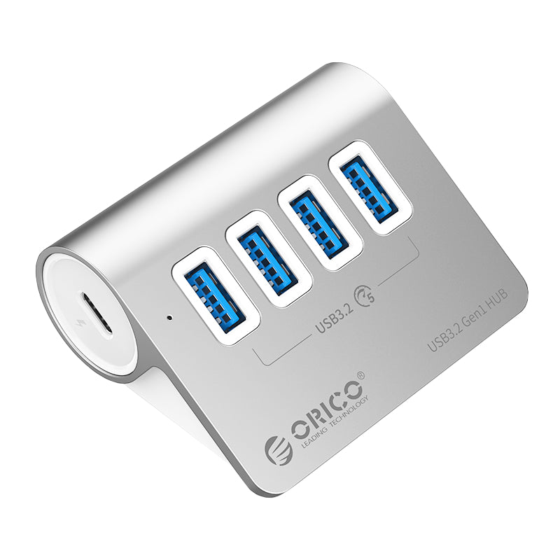 orico-aluminum-alloy-4-port-usb-hub-|-4x-usb-3.2-type-a-|-type-c-to-type-c-+-usb-a-adapter-1-image