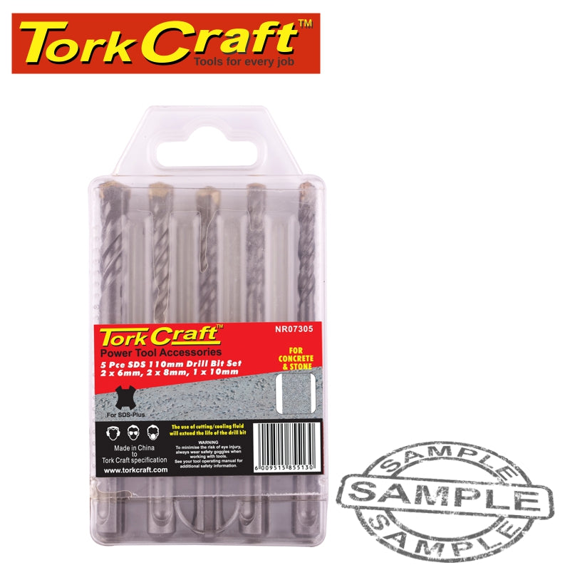 tork-craft-sds-110mm--drill-bit-set-5pc-2-x6mm,-2-x-8mm,-1x10mm-nr07305-2