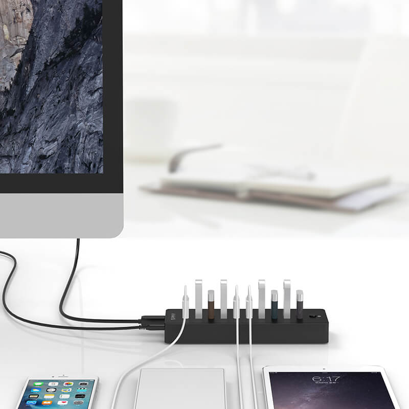 orico-10-port-30w-additional-power-usb2.0-hub---black-3-image