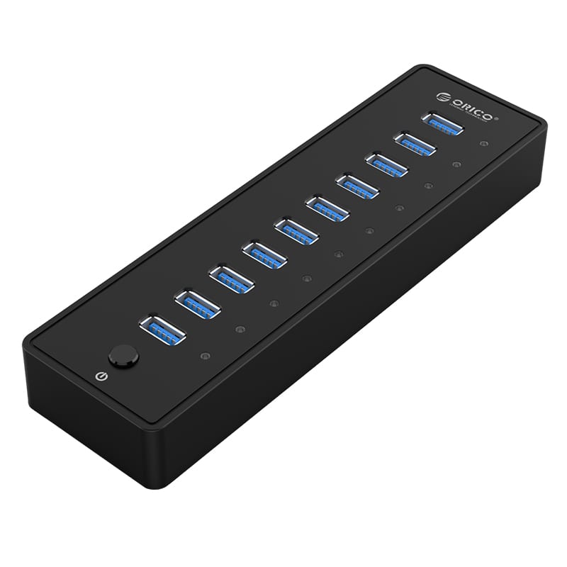 orico-10-port-30w-additional-power-usb3.0-hub---black-1-image