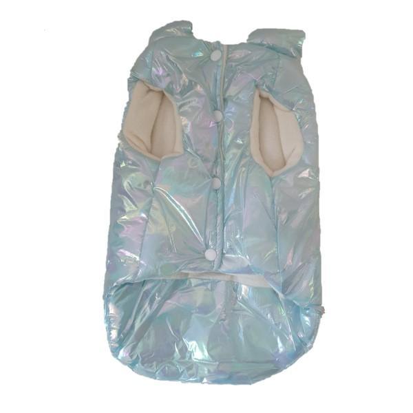 Metallic Puffer Jacket For Dogs - Blue - 4aPet