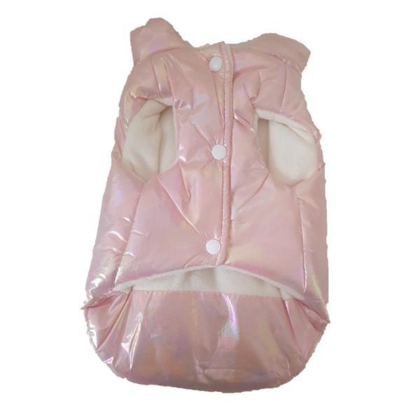 Metallic Puffer Jacket For Dogs - Pink - 4aPet